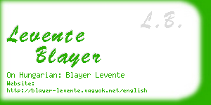 levente blayer business card